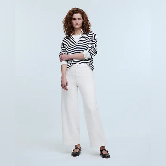 Madewell Denim - Madewell The Curvy Emmett Wide-Leg Jean in Tile White: Welt Pocket Edition 26